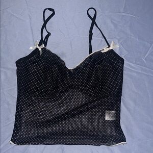 NEW L.A Hearts PacSun Black Polka Dot Camisole Top